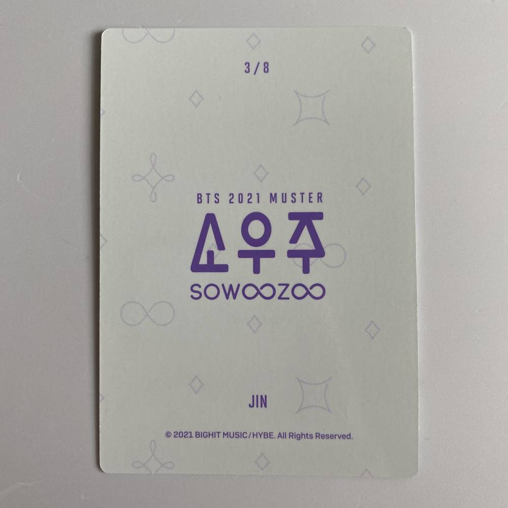 BTS 2021 MUSTER 'SOWOOZOO' MINI PHOTOCARD - JIN (3/8)